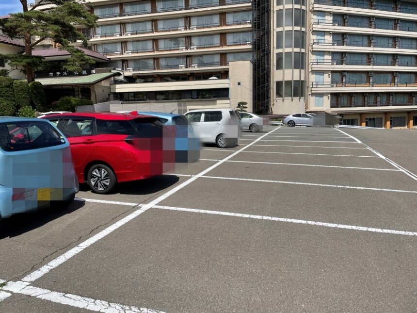 大観荘の駐車場