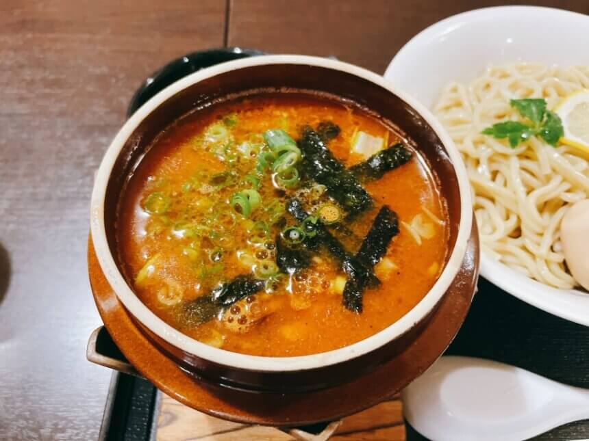 海老つけ麺のスープ