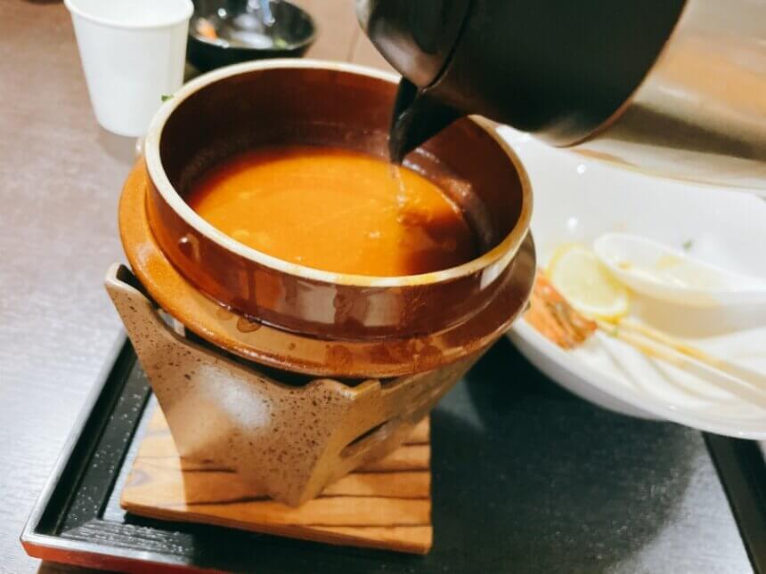 割りスープ投入