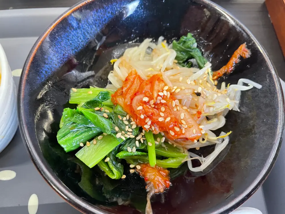 小松菜とキムチのナムル