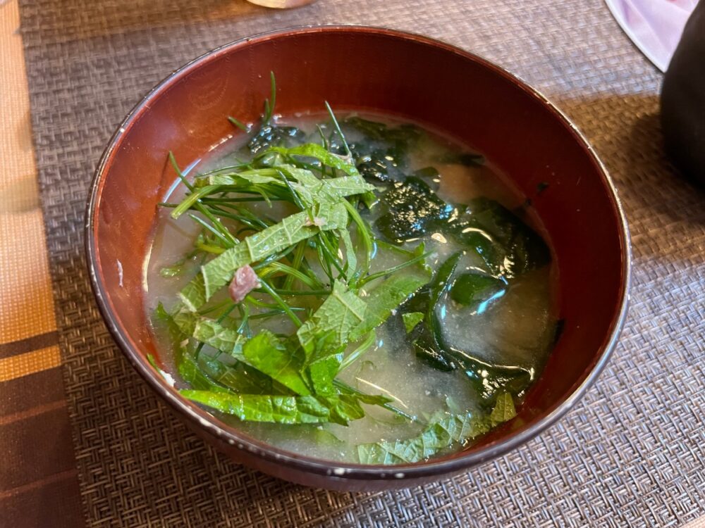 おかひじきの冷製味噌汁