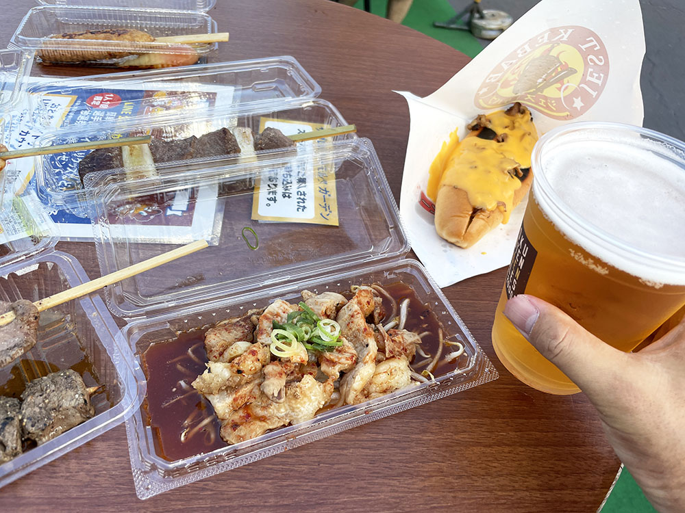 ビールと肉料理