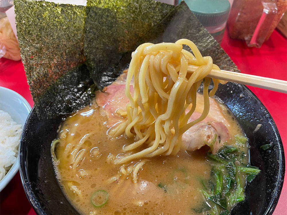 もちもちの中太麺