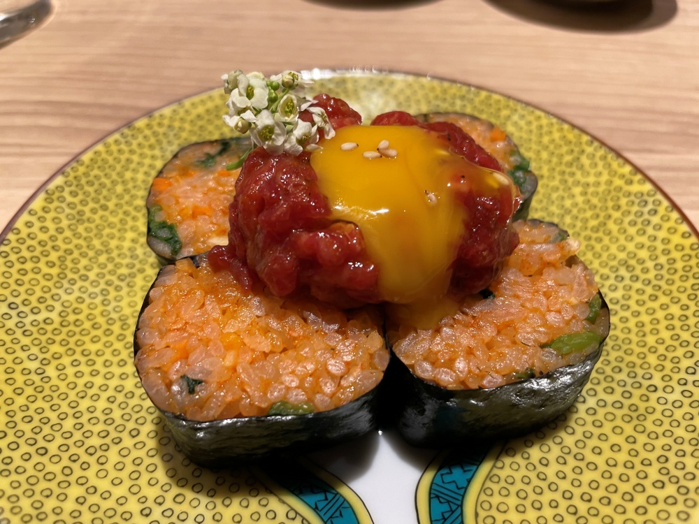 卵黄くずしたキンパ