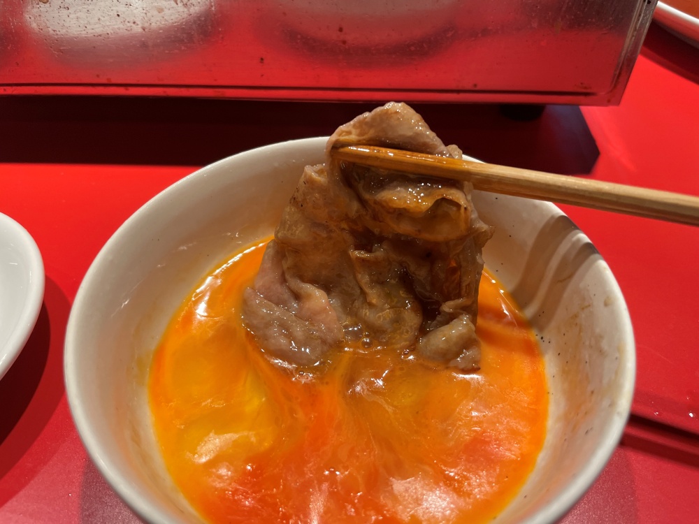 卵をからめたロース肉