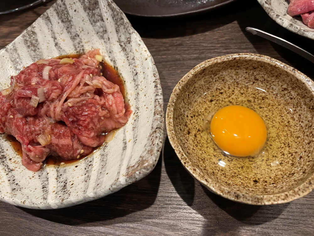 上ロースと生卵