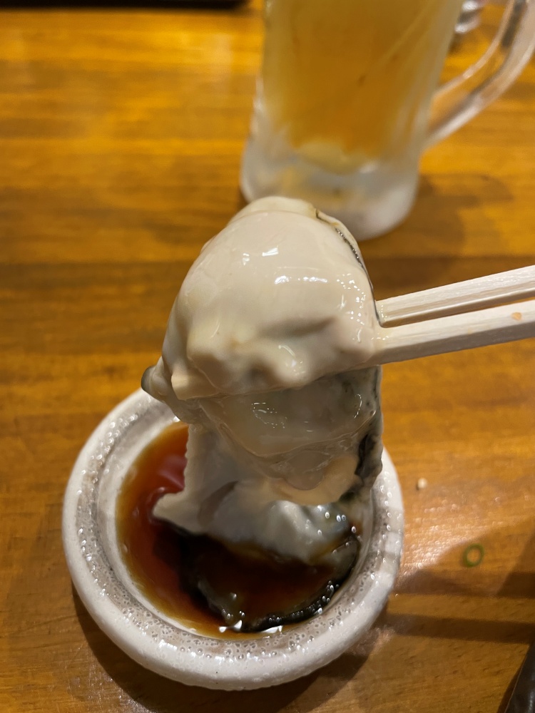 生牡蠣をポン酢で