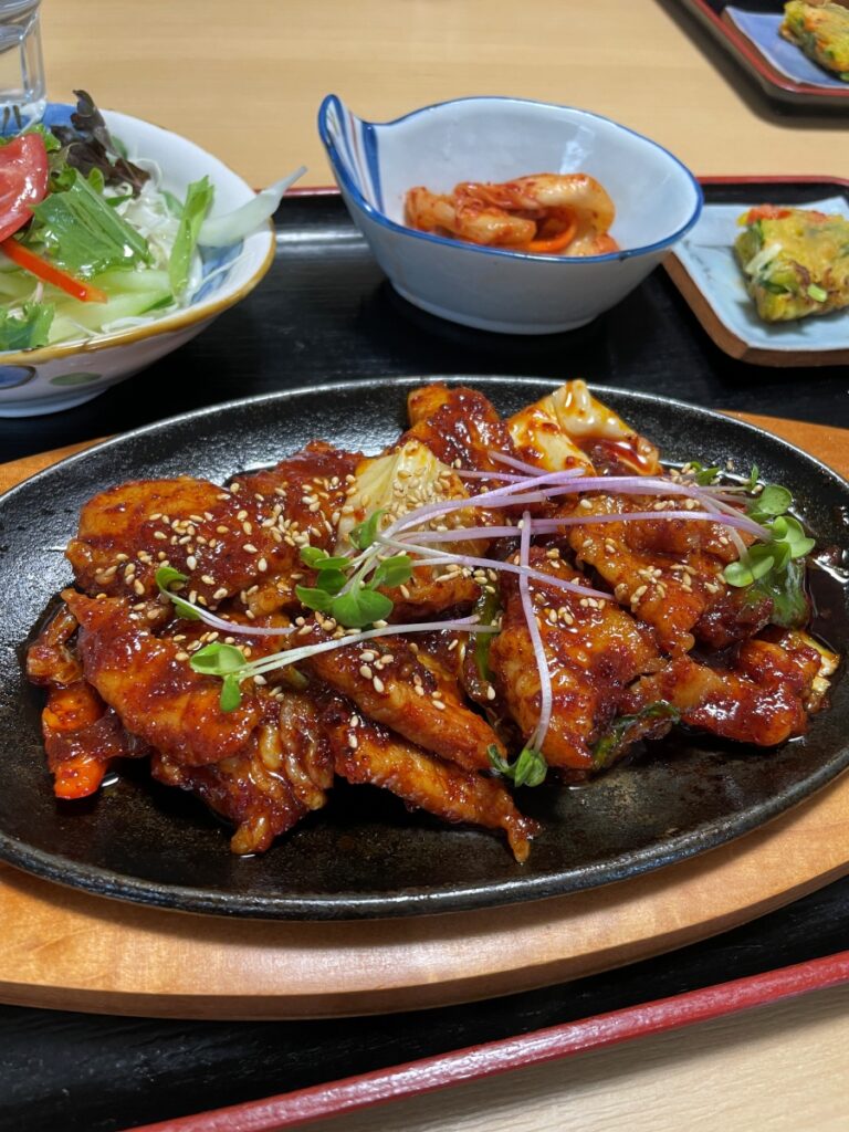 ソウルハウスの豚バラ肉定食