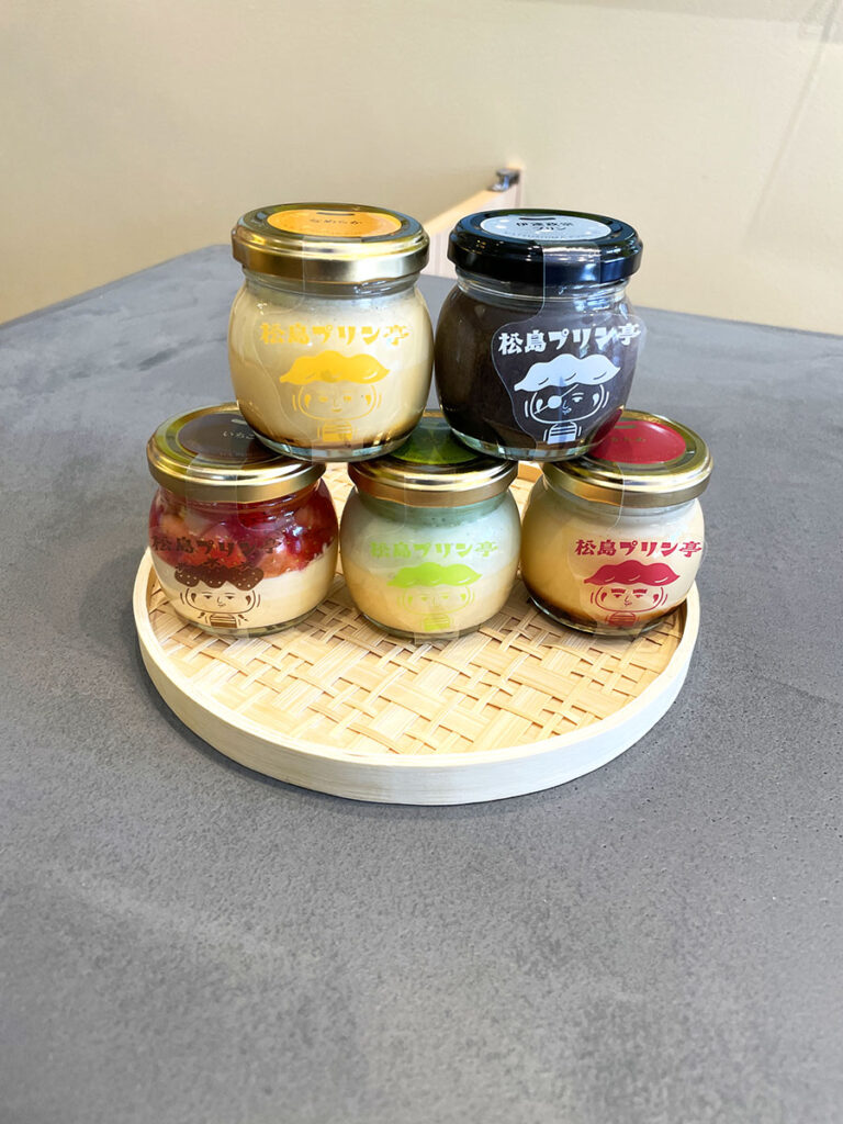 松島プリン亭のプリン各種