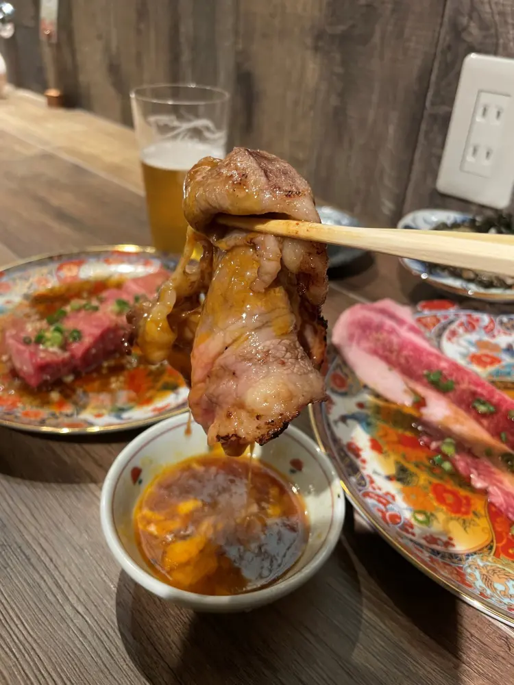 ロースと卵黄