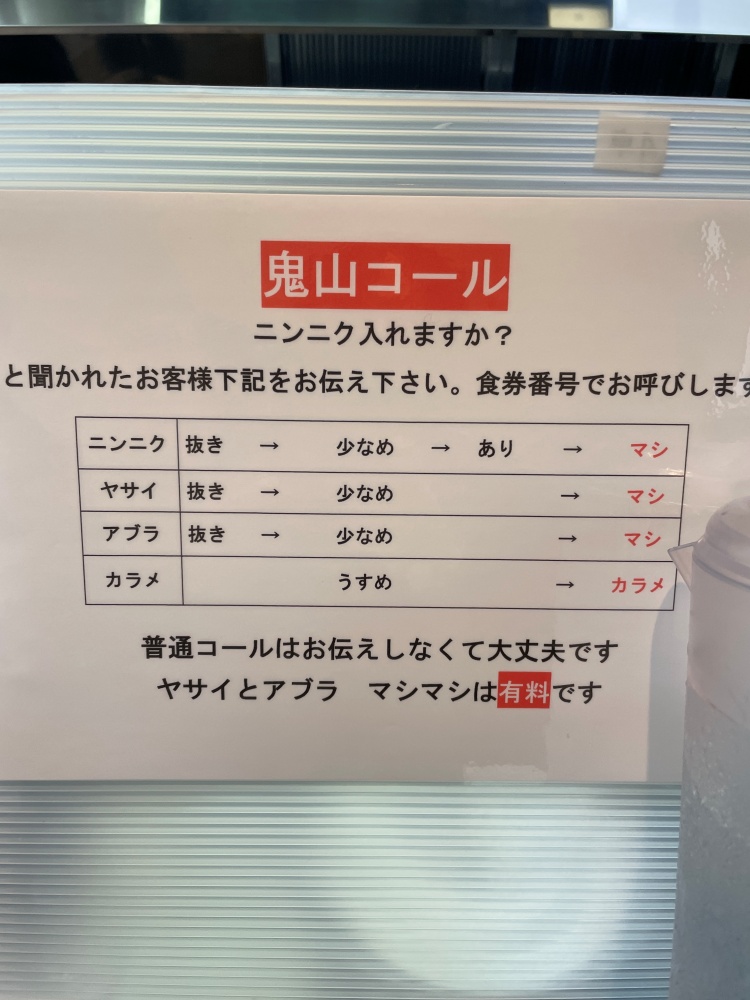 コールの説明書き