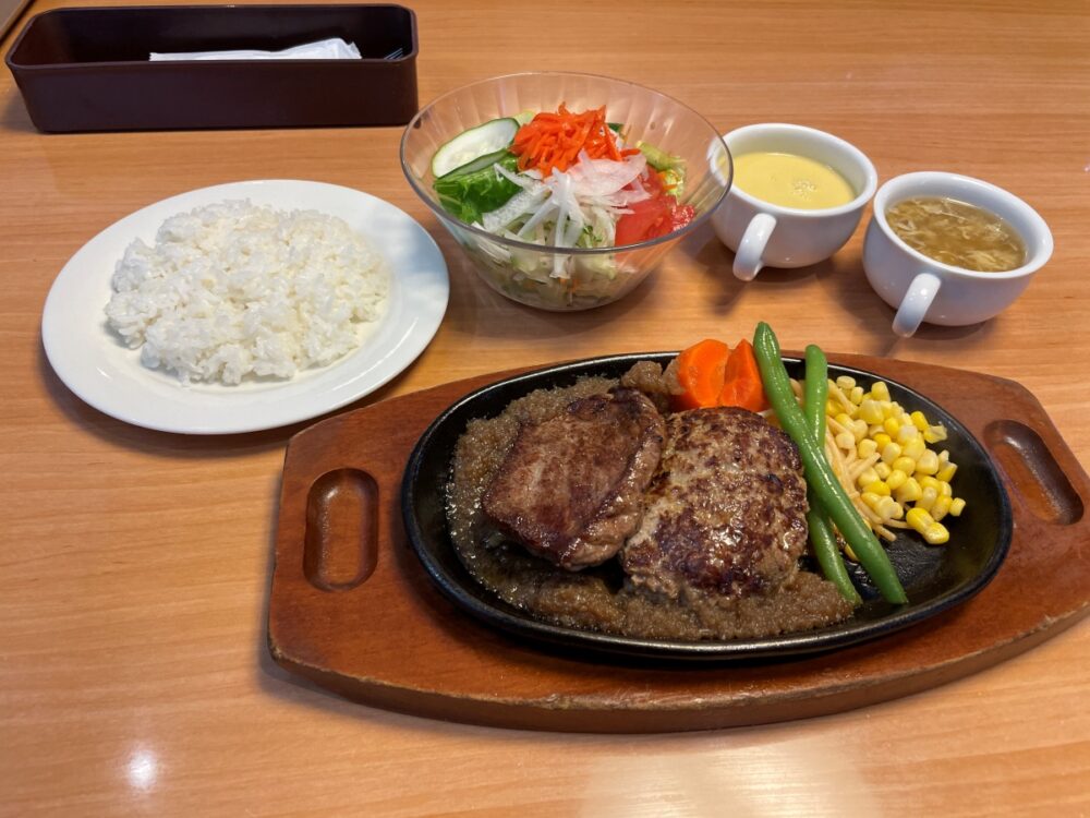 リブロースステーキ&宮ハンバーグ