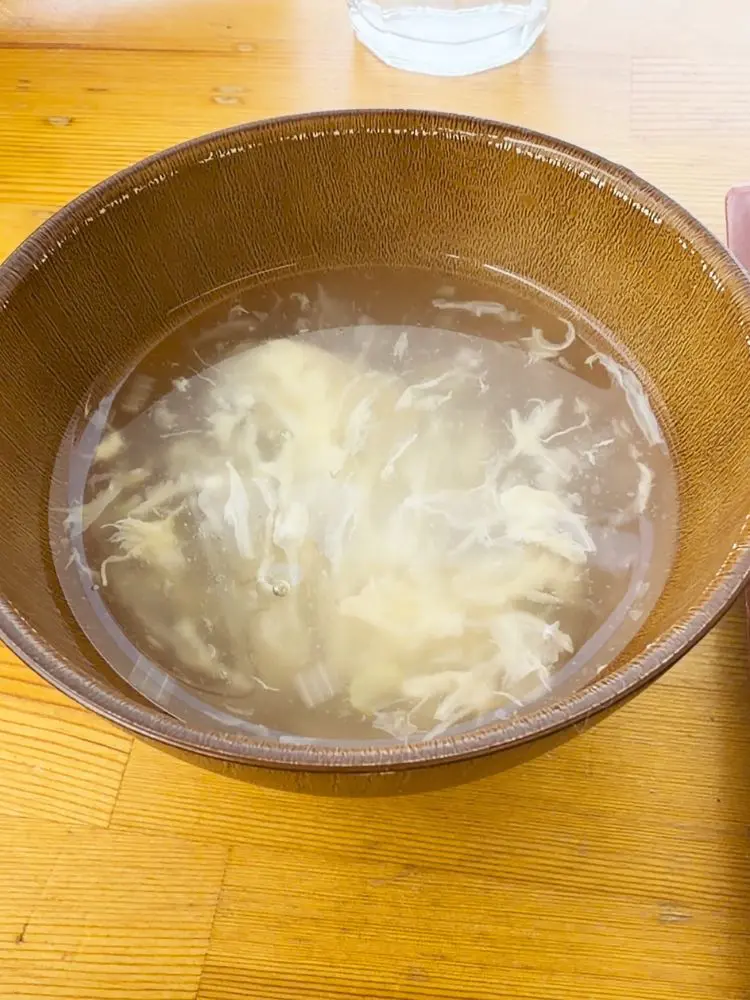 セルフの玉子スープ