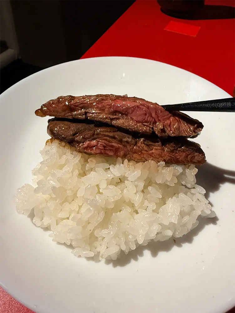 ステーキとライス