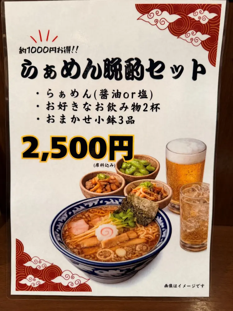 晩酌セットのメニュー