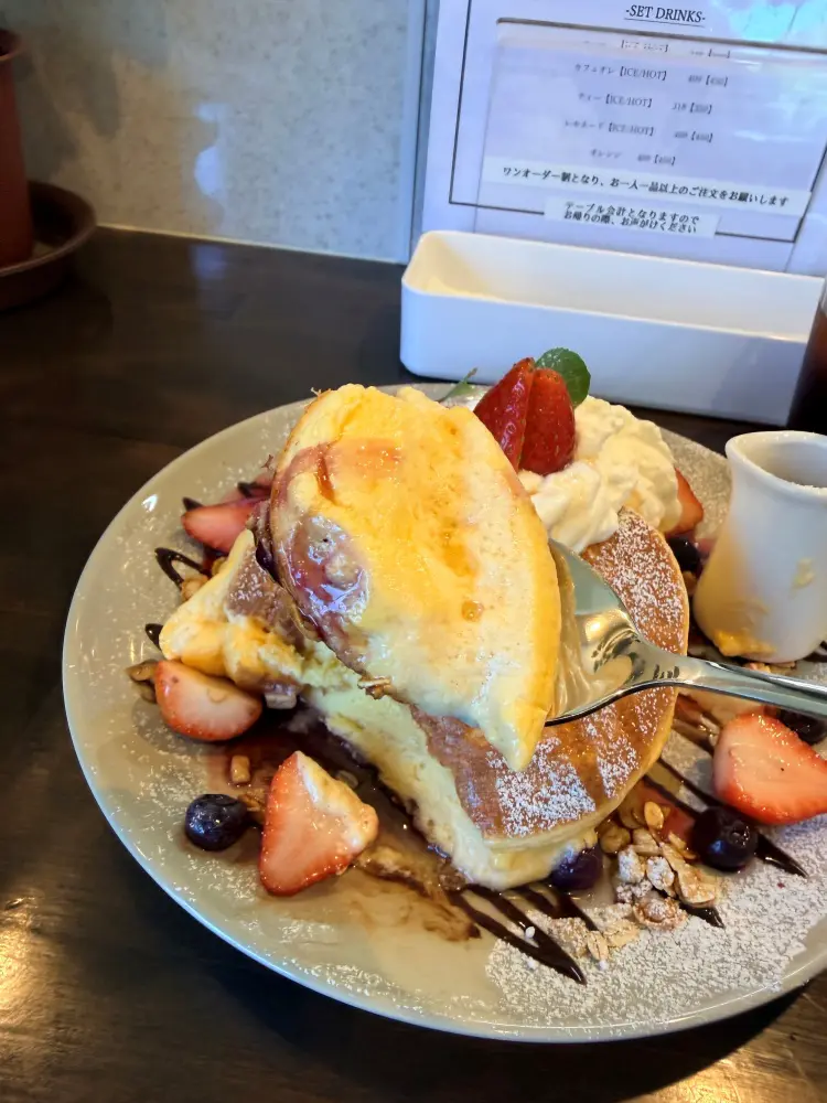とろける食感のパンケーキ