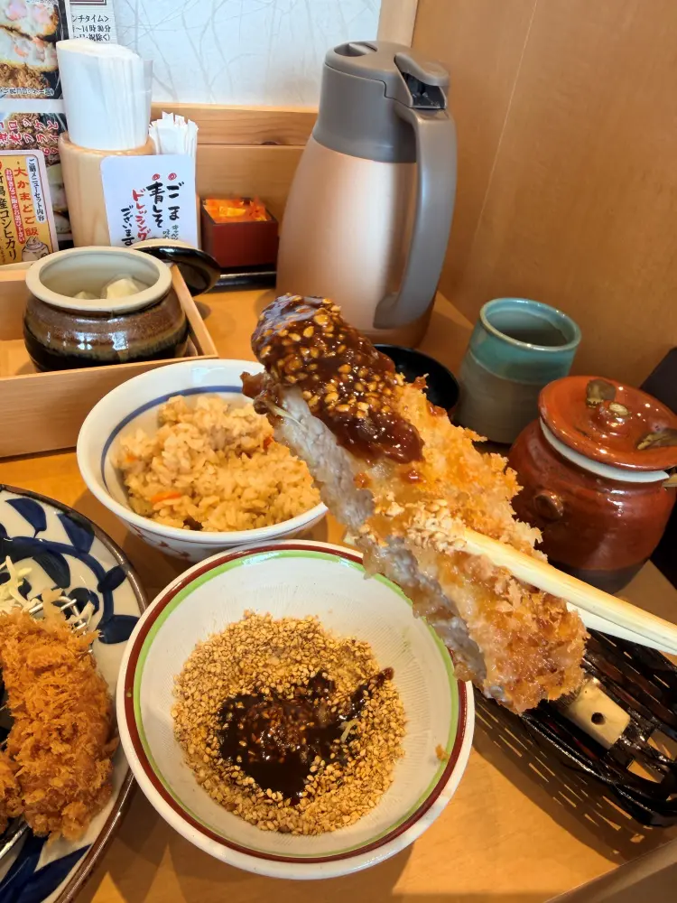 ごまソースをたっぷり